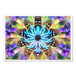 Abstrakte Schmetterlings-Blume Fotodruck