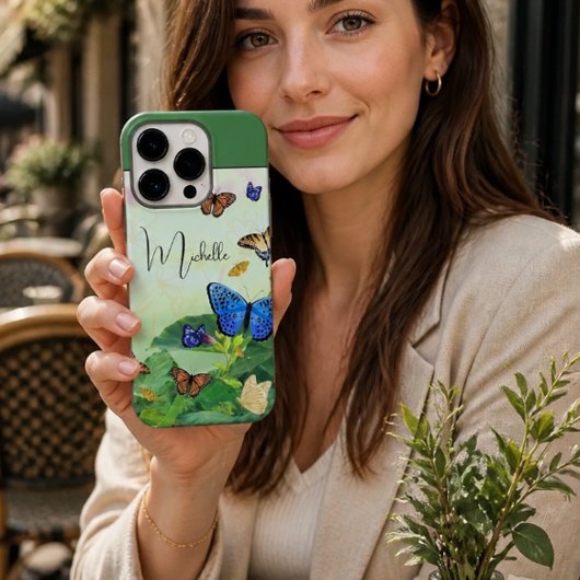 Abstrakte Schmetterlingsfelder Personalisiert Case-Mate iPhone Hülle