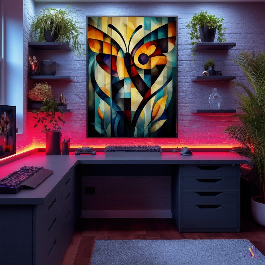 Abstrakte Schmetterlingskunst - Geometrisches Natu Poster