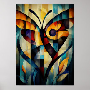 Abstrakte Schmetterlingskunst - Geometrisches Natu Poster