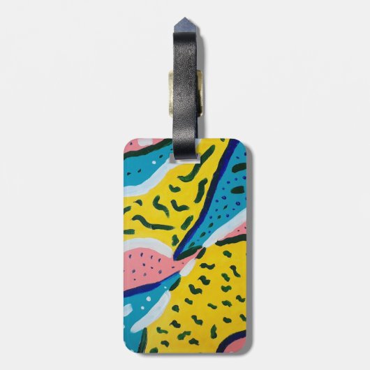 Abstrakte Schmetterlingskunst Gepäckanhänger (Rückseite vertikal)