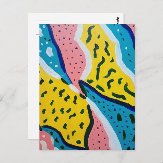 Abstrakte Schmetterlingskunst Postkarte (Vorne/Hinten)