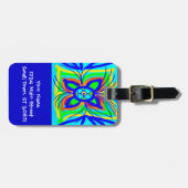 Abstrakte Schmetterlingsmühle Blume Kinder Doodle  Gepäckanhänger (Vorderseite horizontal)