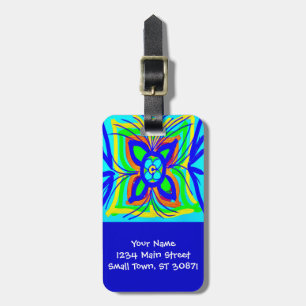 Abstrakte Schmetterlingsmühle Blume Kinder Doodle Gepäckanhänger