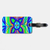 Abstrakte Schmetterlingsmühle Blume Kinder Doodle  Gepäckanhänger (Rückseite horizontal)