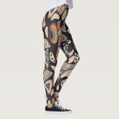 Abstrakte Schmetterlingssäulen, Bohordmuster Leggings (Rechts)