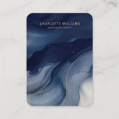 Abstrakte Schmuckkarte für Navy und Gold Visitenkarte (Vorderseite)