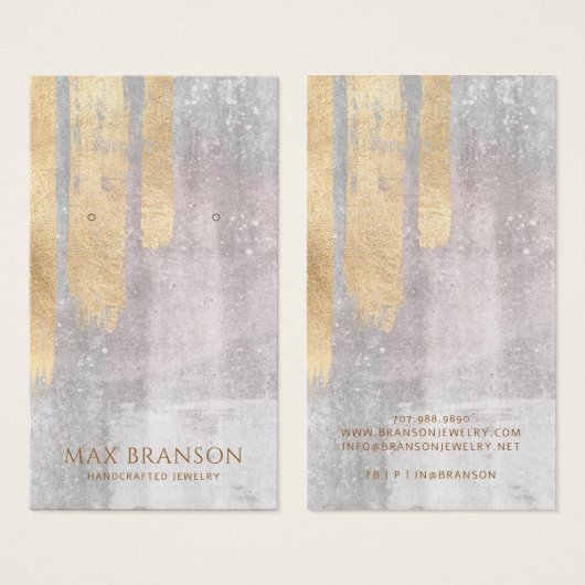 Abstrakte Schmuckkarten mit Rosa-Ohrring (Vorne & Hinten)