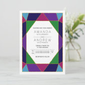 Abstrakte Schmucksteinfräßchen Einladung (Stehend Vorderseite)