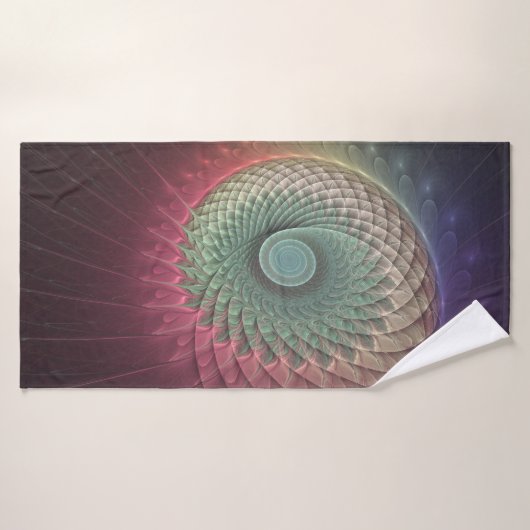 Abstrakte Schnecke Farben Modernes Fraktal Kunst, Badehandtuch (Badehandtuch)