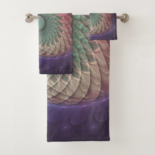 Abstrakte Schnecke Farben Modernes Fraktal Kunst,  Badhandtuch Set (Insitu)
