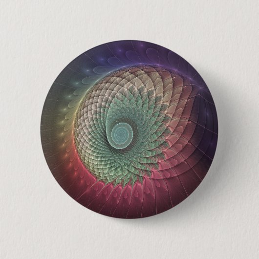 Abstrakte Schnecke Farben Modernes Fraktal Kunst,  Button (Vorderseite)