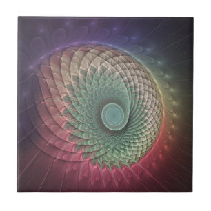 Abstrakte Schnecke Farben Modernes Fraktal Kunst, Fliese