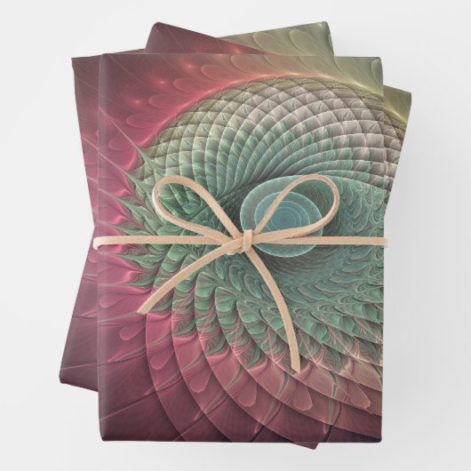 Abstrakte Schnecke Farben Modernes Fraktal Kunst, Geschenkpapier Set (Beispiel)