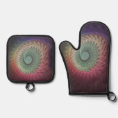 Abstrakte Schnecke Farben Modernes Fraktal Kunst, Ofenhandschuh & Topflappen-Set (Vorderseite)