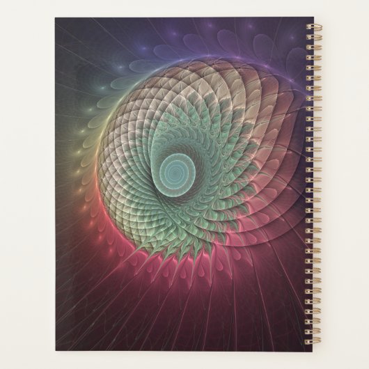 Abstrakte Schnecke Farben Modernes Fraktal Kunst, Planer (Rückseite)