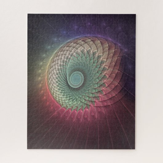 Abstrakte Schnecke Farben Modernes Fraktal Kunst,  Puzzle (Vertikal)