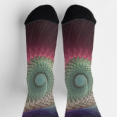 Abstrakte Schnecke Farben Modernes Fraktal Kunst,  Socken (Oben)