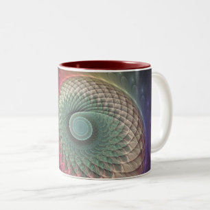 Abstrakte Schnecke Farben Modernes Fraktal Kunst, Zweifarbige Tasse