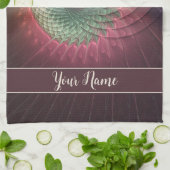 Abstrakte Schnecke Farben Modernes Fraktal Name Geschirrtuch (Gefaltet)