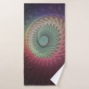 Abstrakte Schnecke Farbige Moderne Fraktal-Kunst Badehandtuch