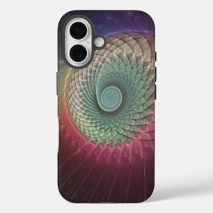 Abstrakte Schnecke Farbige Moderne Fraktal-Kunst iPhone 16 Hülle