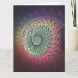 Abstrakte Schnecke Farbige Moderne Fraktal-Kunst Dankeskarte