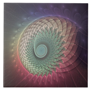 Abstrakte Schnecke Farbige Moderne Fraktal-Kunst Fliese