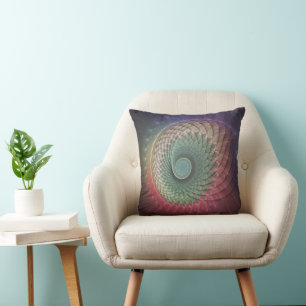 Abstrakte Schnecke Farbige Moderne Fraktal-Kunst Kissen
