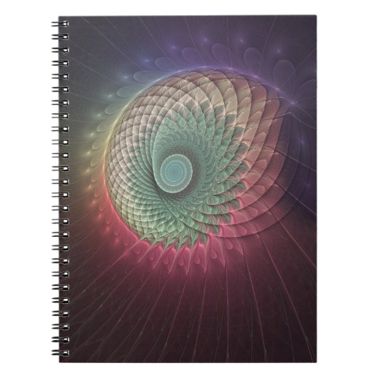 Abstrakte Schnecke Farbige Moderne Fraktal-Kunst Notizblock (Vorderseite)
