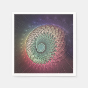 Abstrakte Schnecke Farbige Moderne Fraktal-Kunst Serviette