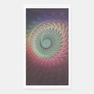 Abstrakte Schnecke Farbige Moderne Fraktal-Kunst Serviette