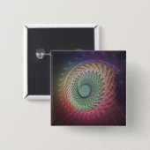 Abstrakte Schnecke Farbige moderne fraktale Kunst Button (Vorne & Hinten)