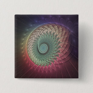Abstrakte Schnecke Farbige moderne fraktale Kunst Button