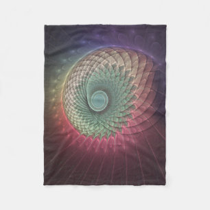 Abstrakte Schnecke Farbige moderne fraktale Kunst Fleecedecke