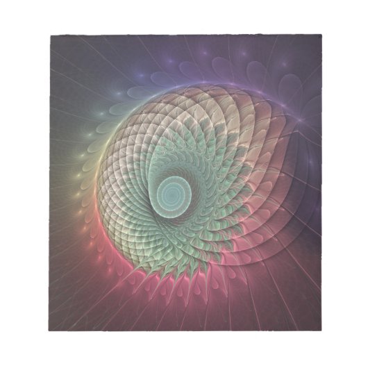 Abstrakte Schnecke Farbige moderne fraktale Kunst Notizblock (Vorderseite)