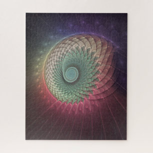Abstrakte Schnecke Farbige moderne fraktale Kunst Puzzle