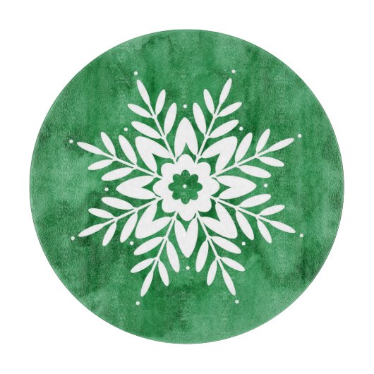 Abstrakte Schneeflocke Schneidebrett (Vorderseite)