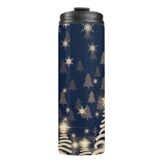 Abstrakte Schneeflocken. 2d Abbildung. Holy Christ Thermosbecher (Vorderseite)