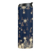 Abstrakte Schneeflocken. 2d Abbildung. Holy Christ Thermosbecher (Nach links gedreht)