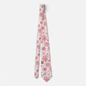 Abstrakte Schneeflocken auf Weiß Krawatte (Rückseite)