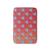 Abstrakte Schneeflocken in Rot und Blau Badematte (Vorderseite Vertikal)