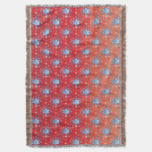 Abstrakte Schneeflocken in Rot und Blau Decke (Vorderseite Vertikal)