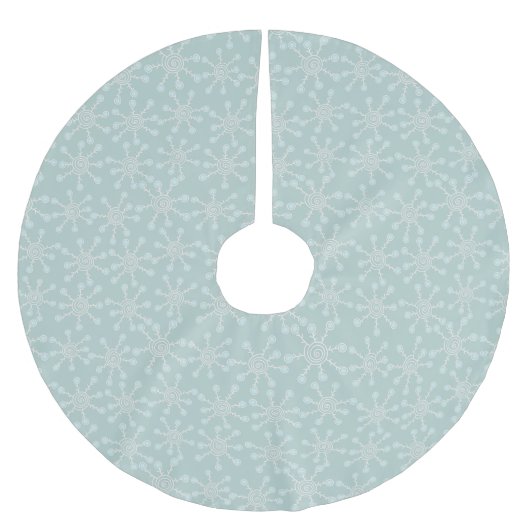 Abstrakte Schneeflocken Polyester Weihnachtsbaumdecke (Vorderseite)