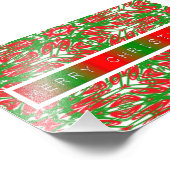 Abstrakte Schneeflocken, rot, weiß und grün Fotodruck (Ecke)