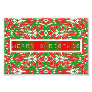 Abstrakte Schneeflocken, rot, weiß und grün Fotodruck