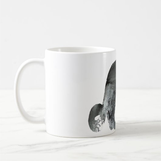 Abstrakte Schneeleopard-Silhouette Kaffeetasse (Links)