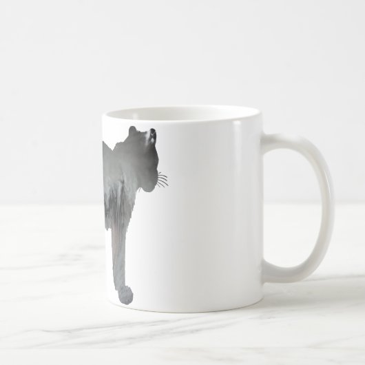 Abstrakte Schneeleopard-Silhouette Kaffeetasse (Rechts)