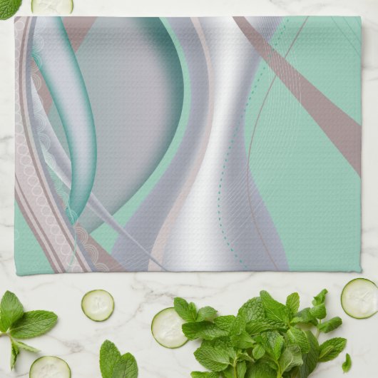 Abstrakte Schokolade Minze Tornado Geschirrtuch (Gefaltet)