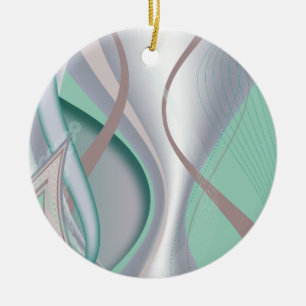 Abstrakte Schokolade Minze Tornado Keramikornament